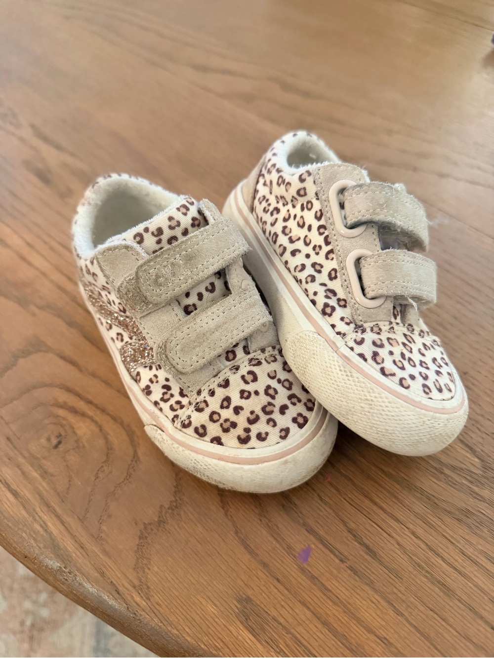 next Beige Leopard Print Velcro Kids Sneakers